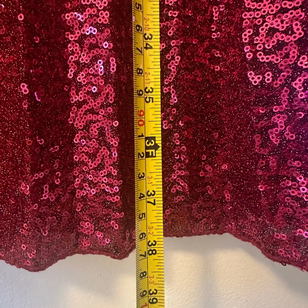 Sezane Dilo Pleated Midi Skirt in Fuschia Sequins - Size 44 - Picture 10 of 12